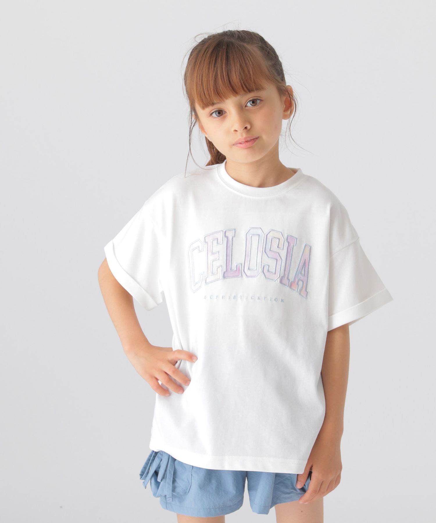 【SALE／40%OFF】GLOBAL WORK フローズンTシャツワイド/100-120cm展開/575723 グローバルワーク トップス カットソー・Tシャツ ブルー ホワイトのサムネイル