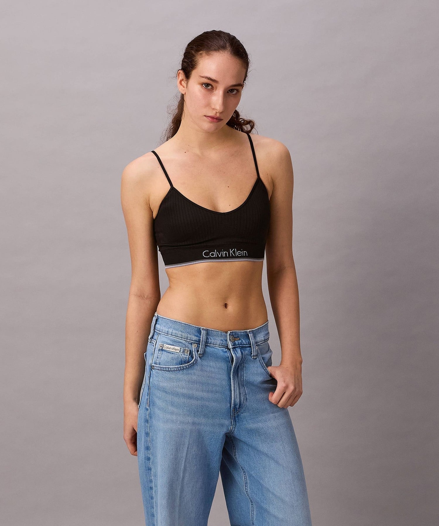 (W)【公式ショップ】 カルバンクライン ブラレット - ライトリーラインブラレット Calvin Klein Underwear QP2225O カルバン・クライン インナー・ルームウェア ブラジャー ブラック