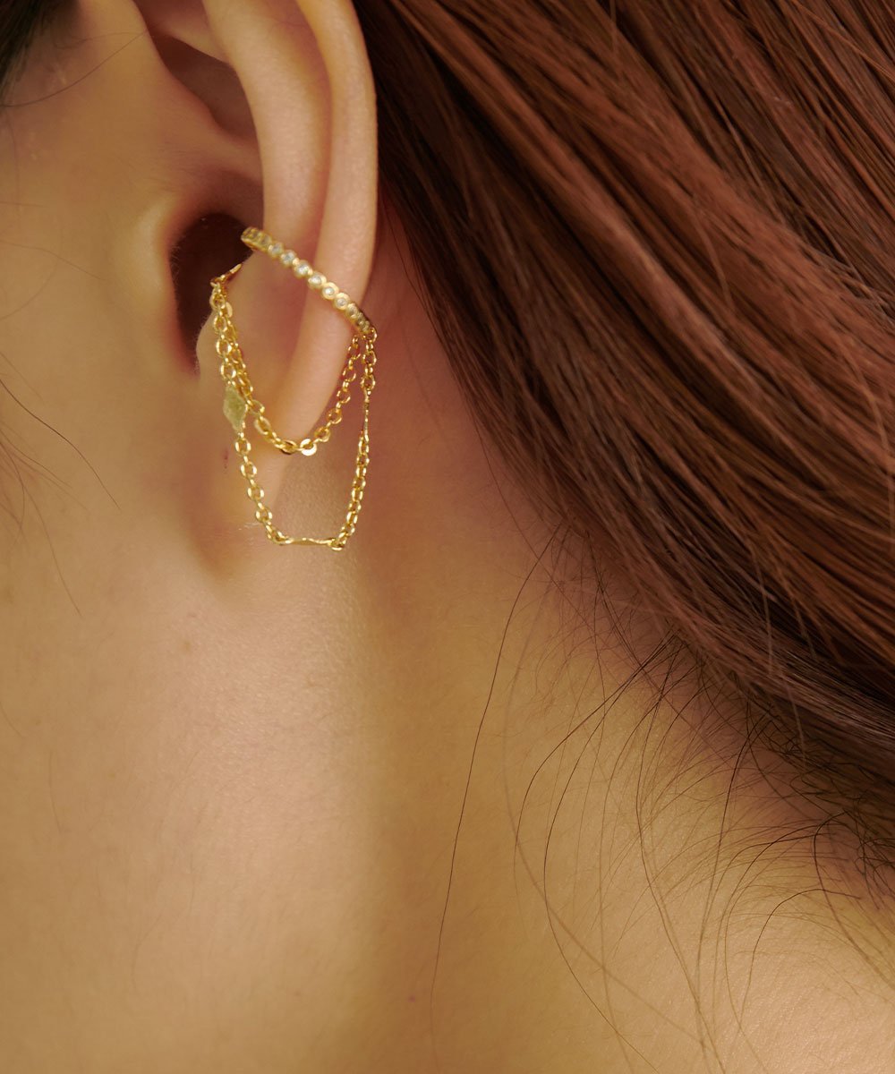 marjour CHAIN CIRCLE EAR CUFF マージュール アクセサリー・腕時計 イヤリング・イヤーカフ ゴールド