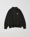 ADAM ET ROPE 039 HOMME 《別注》【UMBRO/アンブロ】POLO COLLAR SWEATSHIRT アダムエロペ トップス スウェット トレーナー ブラック ホワイト【送料無料】