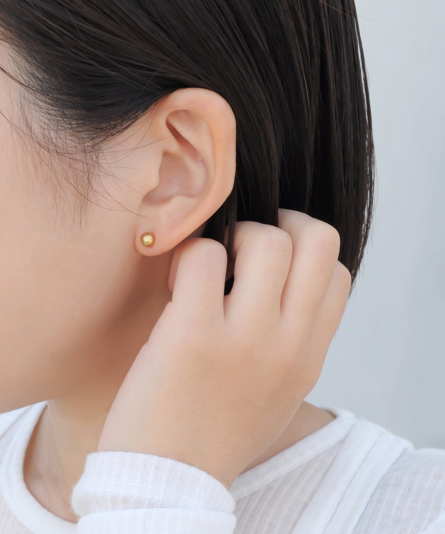 ieLS 「ieLS」ステンレス 5mmボールピアス クークロワッサン アクセサリー・腕時計 ピアス ゴールド シルバー