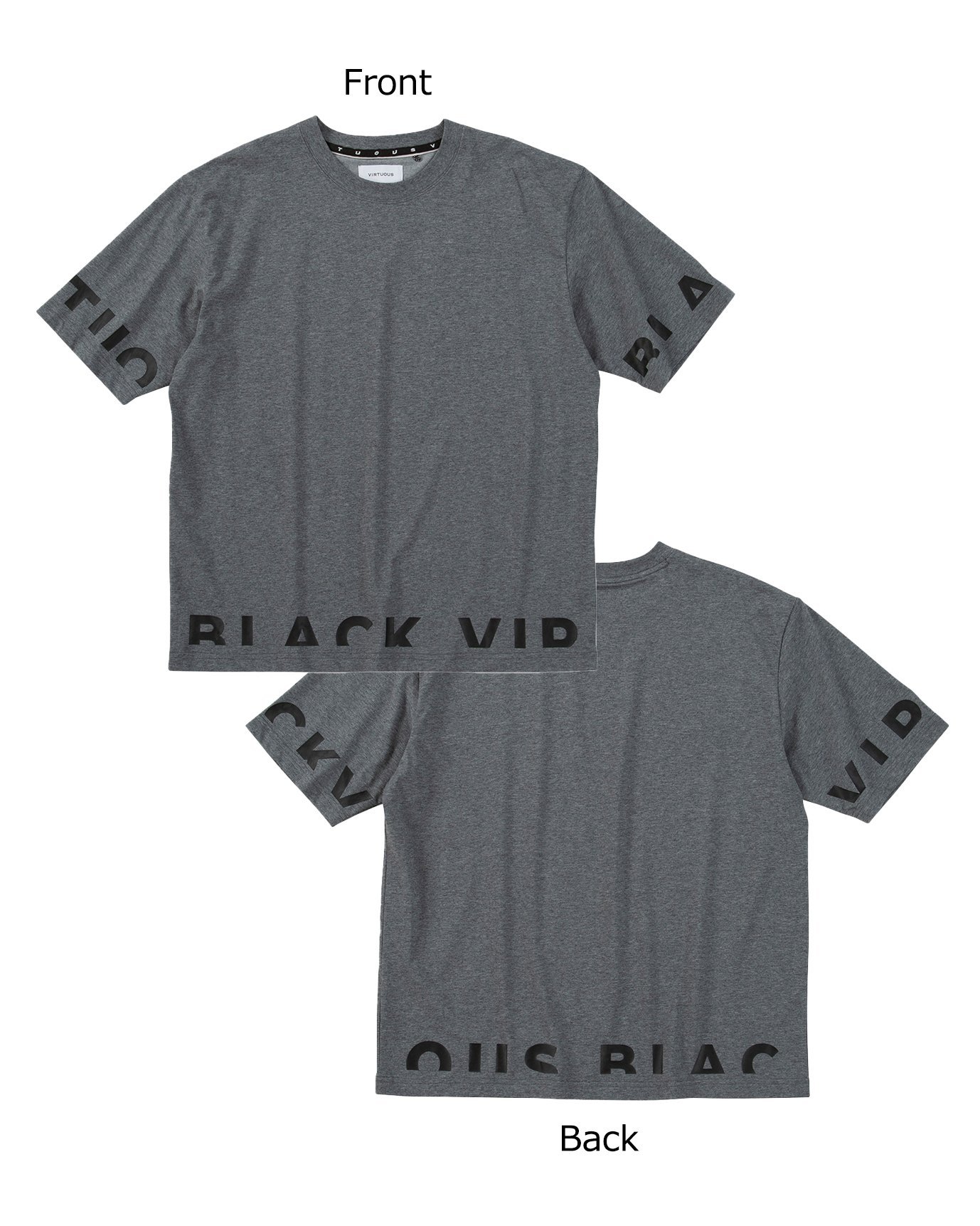 YEVS 【VIRTUOUS】冷感天竺袖裾ロゴTシャツ イーブス トップス カットソー・Tシャツ カーキグリーン レッド ブラック ホワイト ブルー グレー