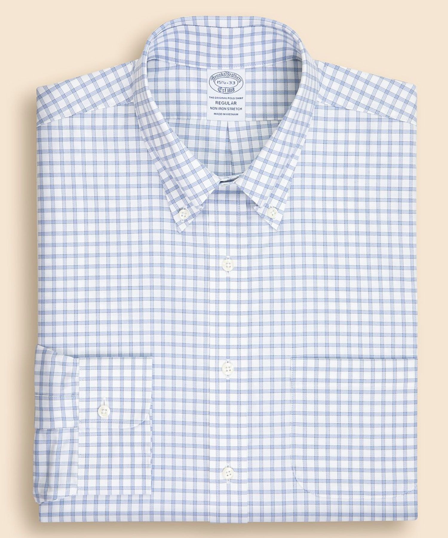 【SALE／45%OFF】BROOKS BROTHERS ストレッチロイヤルオックスフォード ウィンドウペイン ドレスシャツ Regular Fit ブルックス ブラザーズ トップス シャツ・ブラウス ホワイト【送料無料】