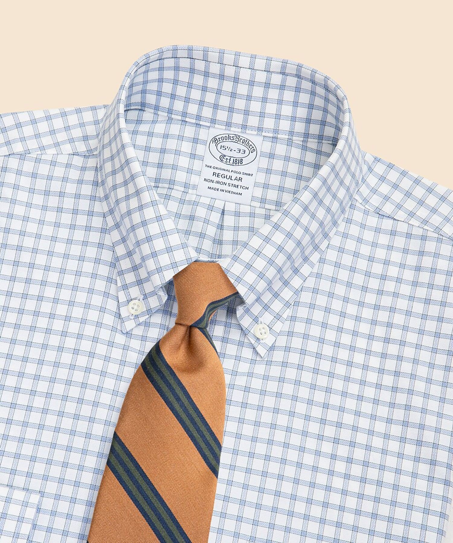 【SALE／45%OFF】BROOKS BROTHERS ストレッチロイヤルオックスフォード ウィンドウペイン ドレスシャツ Regular Fit ブルックス ブラザーズ トップス シャツ・ブラウス ホワイト【送料無料】