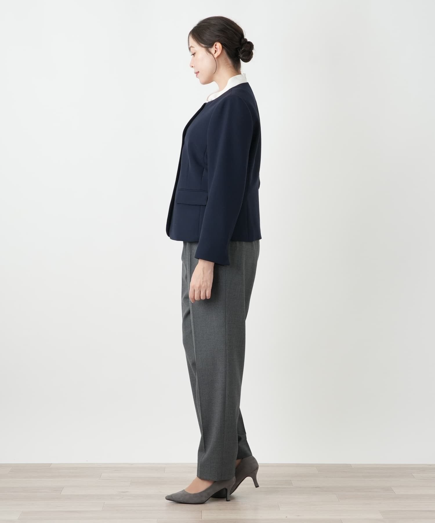 Leilian PLUS HOUSE ジャケット【ROCHAS Premiere】 レリアン プラスハウス ジャケット・アウター テーラードジャケット・ブレザー ネイビー