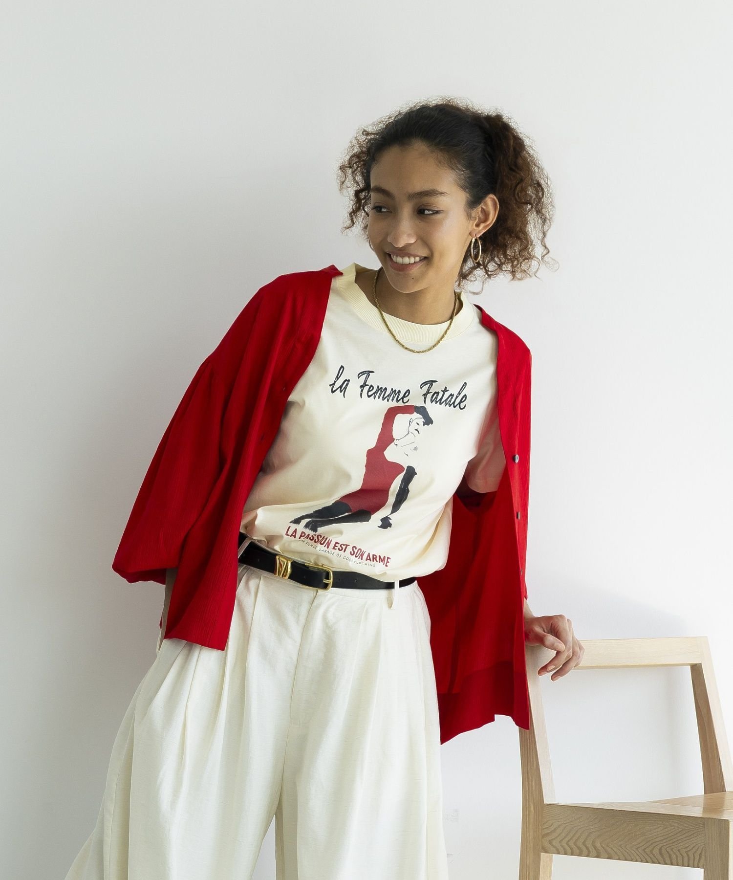 GARAGE OF GOOD CLOTHING バルーンスリーブブラウス ガレージ オブ グッド クロージング トップス シャツ・ブラウス イエロー レッド【送料無料】