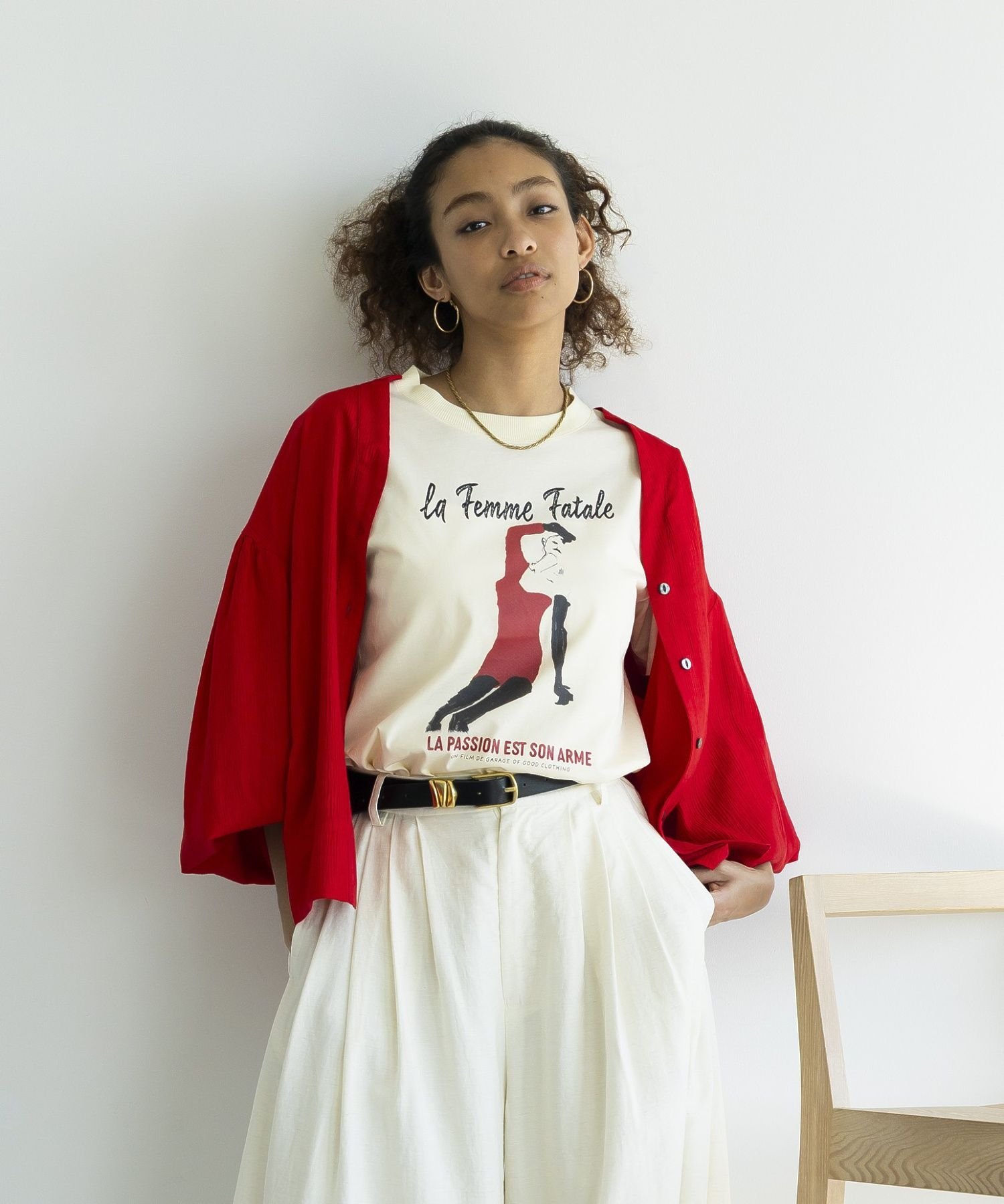GARAGE OF GOOD CLOTHING バルーンスリーブブラウス ガレージ オブ グッド クロージング トップス シャツ・ブラウス イエロー レッド【送料無料】