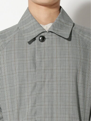 Weather Cloth Raglan Coat 51-19-0273-565: Grey Check Weather Cloth Raglan Coat 51-19-0273-565: Grey Check