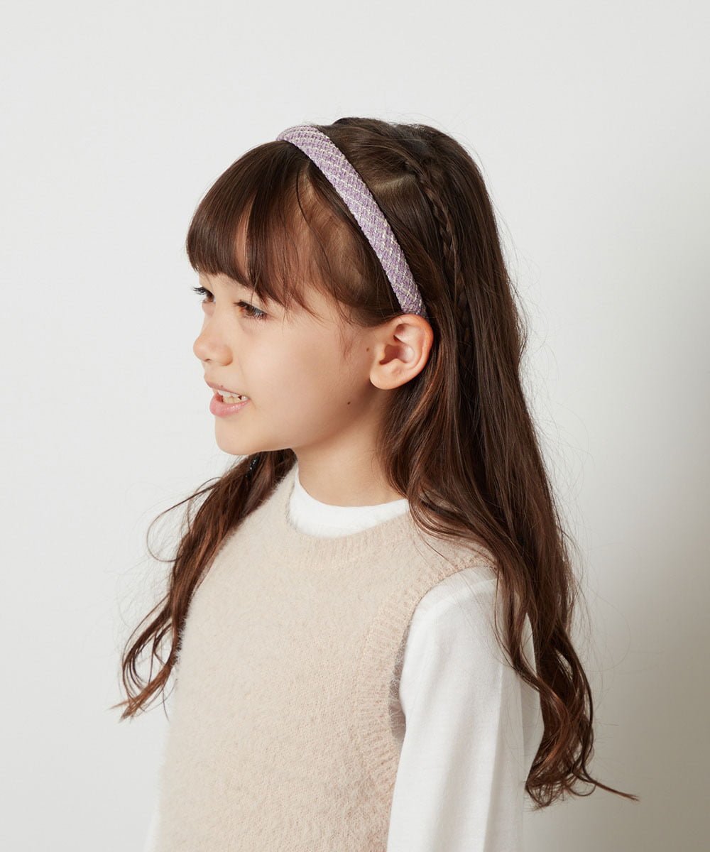 楽天Rakuten Fashiona.v.v [KIDS]ツイードカチューシャ アー・ヴェ・ヴェ ヘアアクセサリー その他のヘアアクセサリー パープル グレー ブラック