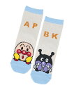 ANPANMAN KIDS COLLECTION ANPANMAN KIDS COLLECTION/(K)ストライプ配色クルーソックス アンパンマンキッズコレクション 靴下・レッグウェア 靴下 ベージュ ネイビー