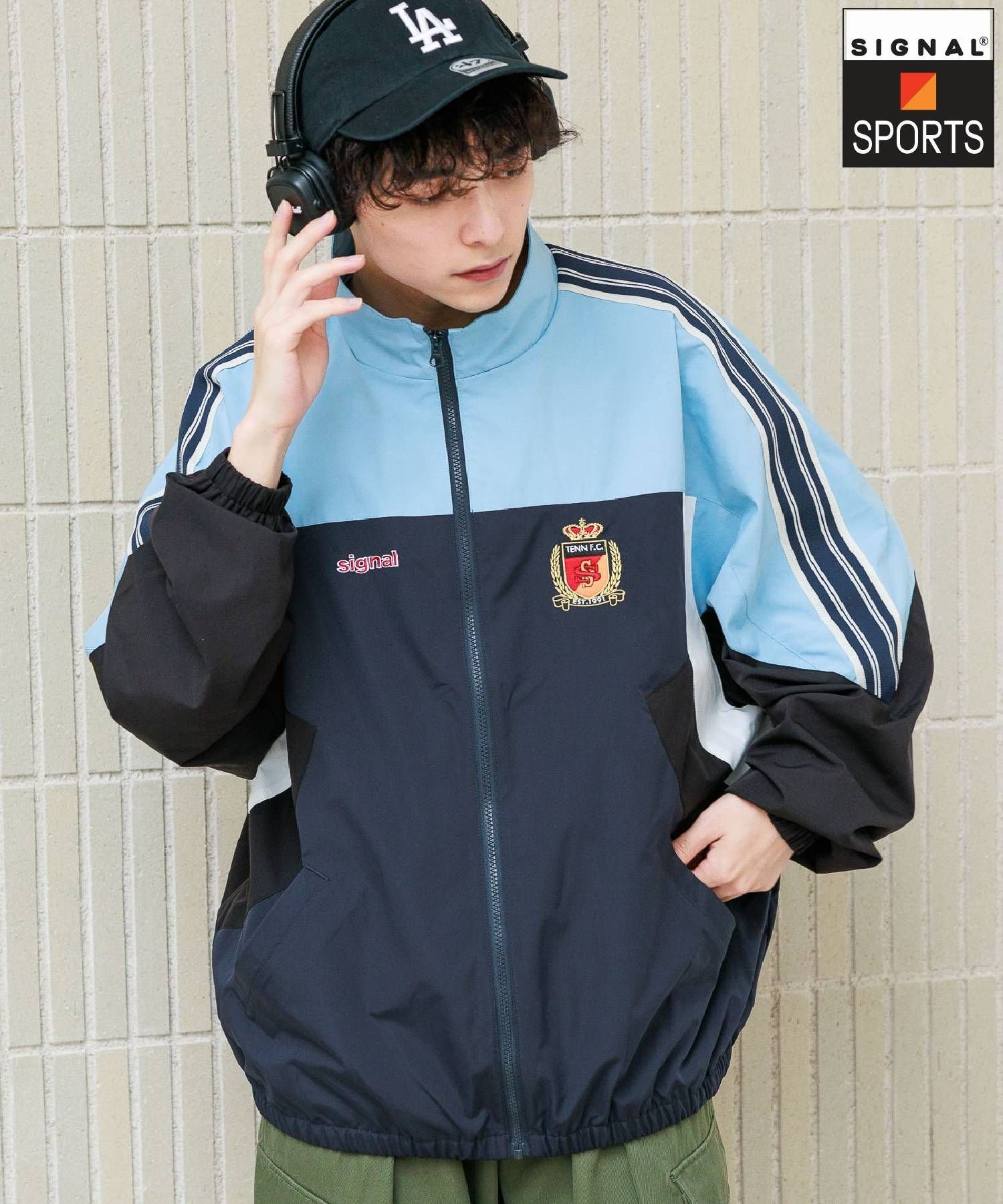 レイジブルー 服 メンズ 【SALE／30%OFF】RAGEBLUE 【SIGNAL SPORTS】ナイロンオーバートラックジップジャケット レイジブルー ジャケット・アウター ブルゾン・ジャンパー ネイビー ブラック【送料無料】