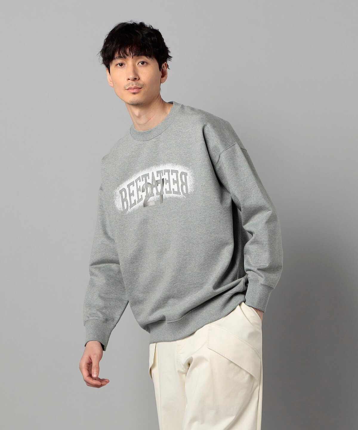 【SALE／46%OFF】β MEN βカレッジプリント プルオーバー コムサメン トップス スウェット・トレーナー グレー【送料無料】