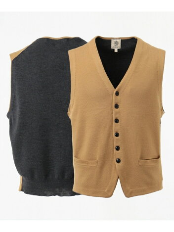 J. Press Cash Wool Sweater Waistcoat KROVYW0210: Beige J. Press Cash Wool Sweater Waistcoat KROVYW0210: Beige