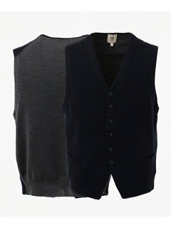 J. Press Cash Wool Sweater Waistcoat KROVYW0210: Navy J. Press Cash Wool Sweater Waistcoat KROVYW0210: Navy
