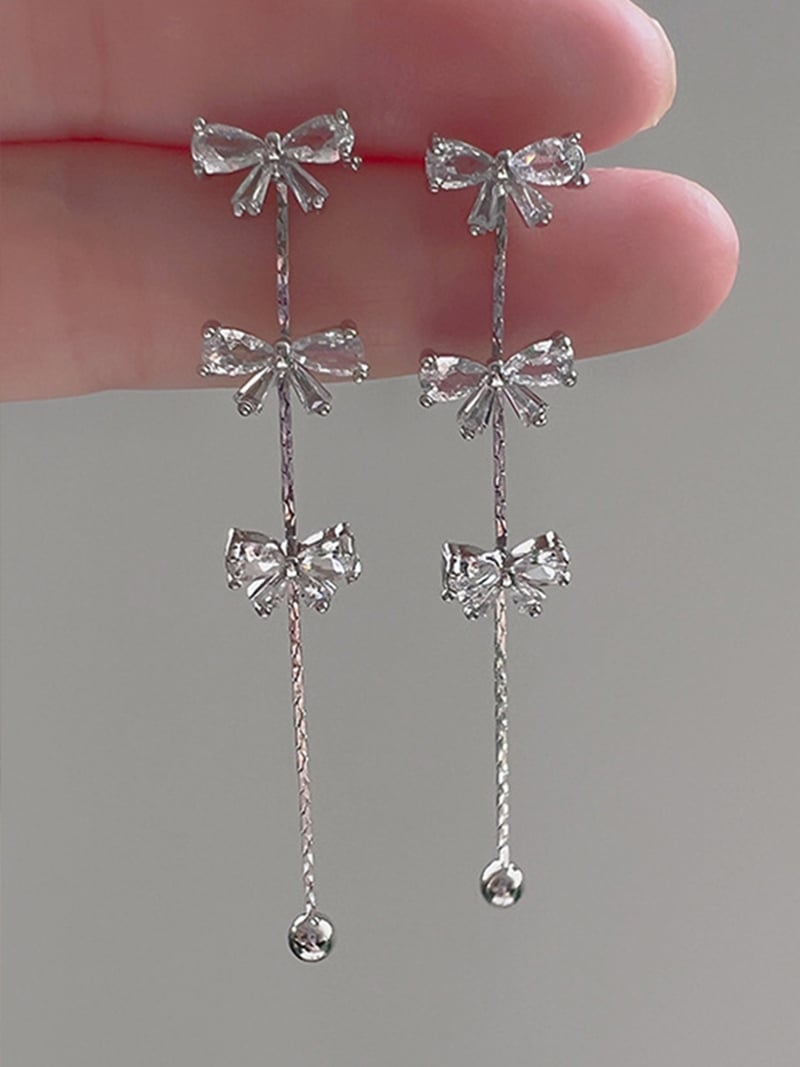 【SALE／44%OFF】Coo+i Coo+i/(W)リボンデザインタッセルピアス スレンダー アクセサリー・腕時計 ピアス シルバー