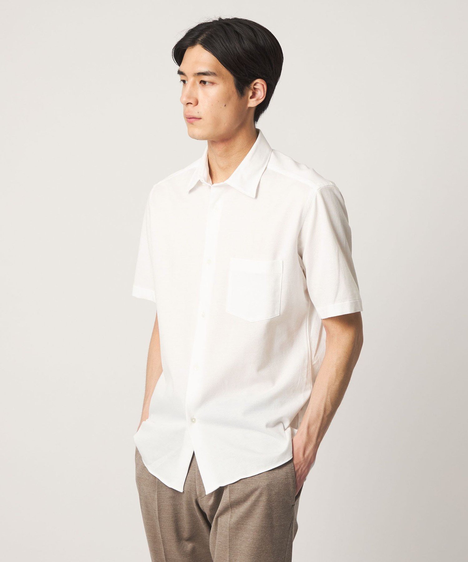 ロイヤルオックス ショートスリーブ セミワイドカラーシャツ COMFORT EASY-MODEL 抗菌防臭 ユナイテッドアローズ トップス シャツ・ブラウス ブルー グレー ホワイト