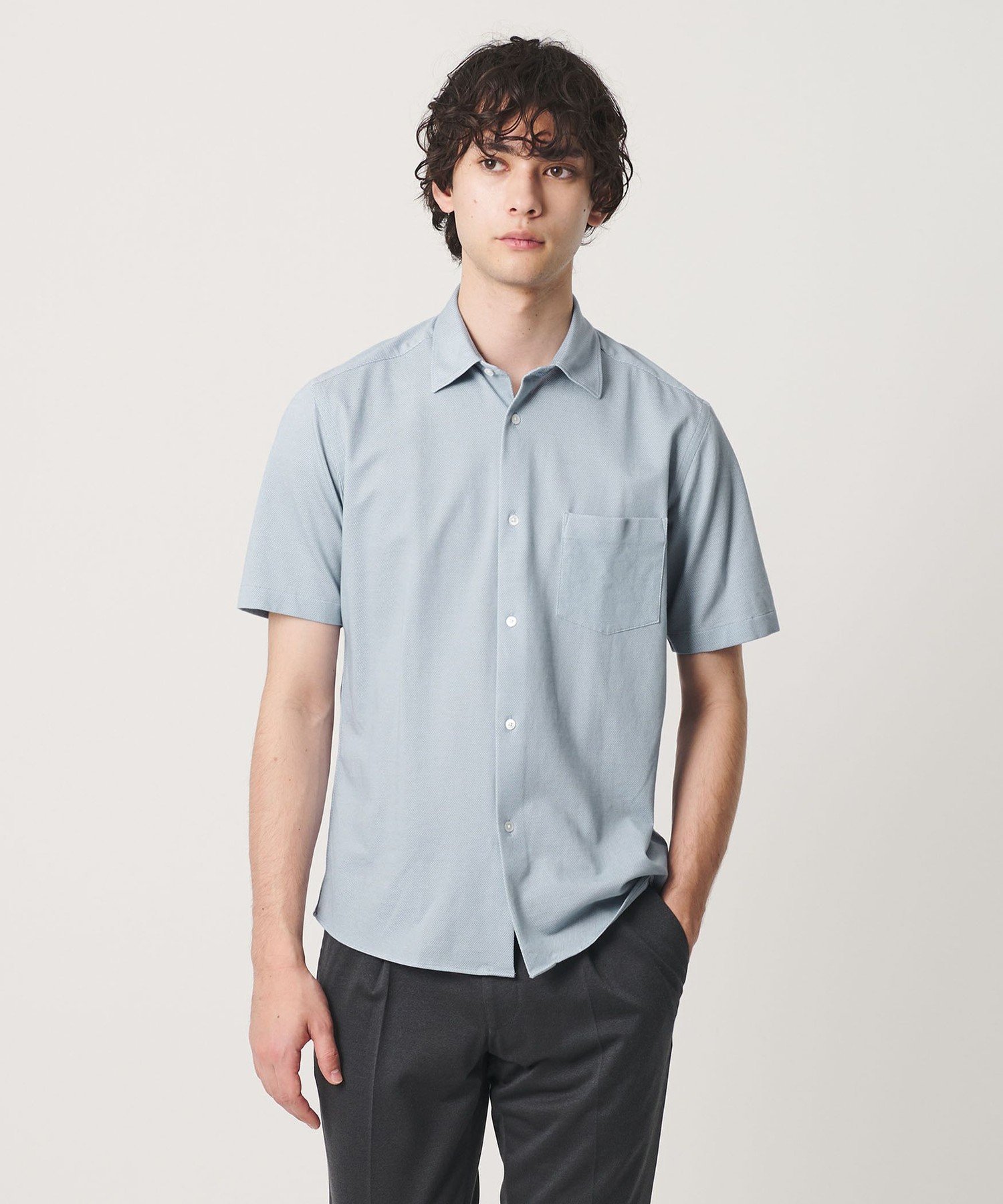 ロイヤルオックス ショートスリーブ セミワイドカラーシャツ COMFORT EASY-MODEL 抗菌防臭 ユナイテッドアローズ トップス シャツ・ブラウス ブルー グレー ホワイト