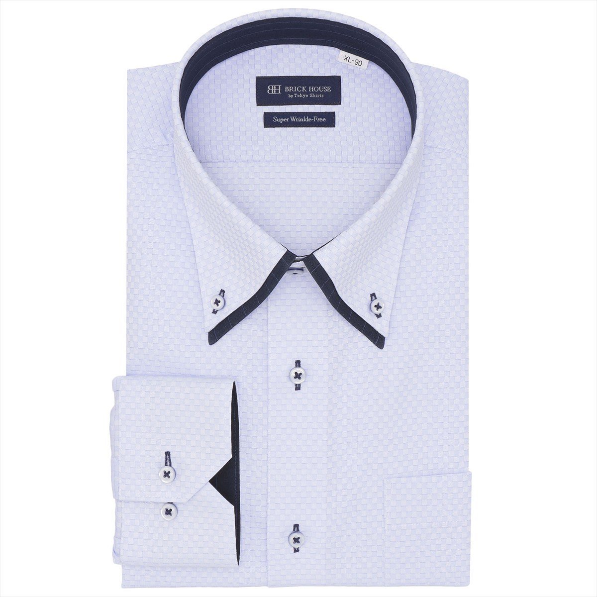【SALE／33%OFF】BRICK HOUSE by Tokyo Shirts 【超形態安定・大きいサイズ】 ボタンダウン 長袖 形態安定 ワイシャツ BM01K104AB13B3V-10 トーキョーシャツ スーツ・フォーマル Yシャツ・カッターシャツ ブルー