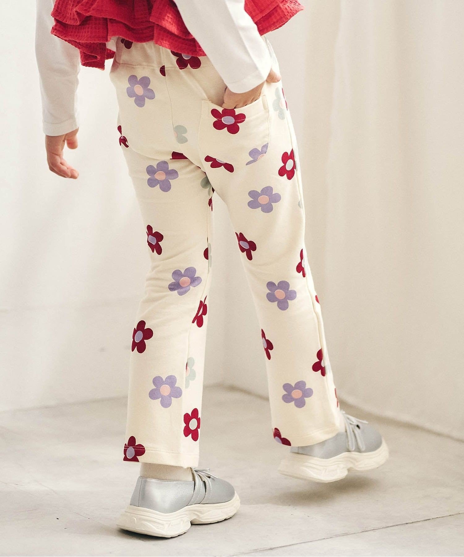 apres les cours バラエティフレアパンツ/Look at Me!Pants 女の子 男の子 26AW エフオーオンラインストア パンツ その他のパンツ ベージュ イエロー ブルー ブラウン ピンク グレー ホワイト グリーン