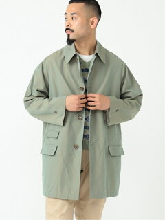 Polyester Cotton Chambray Travel Coat 11-19-1270-803: Olive Polyester Cotton Chambray Travel Coat 11-19-1270-803: Olive
