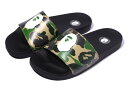 A BATHING APE ABC CAMO SLIDE SANDALS M ア ベイシング エイプ シューズ 靴 サンダル グリーン【送料無料】