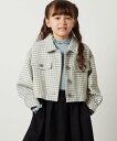 【SALE／20%OFF】a.v.v [120-130]【セットアップ対応】シャギーチェックショートジャケット アー・ヴェ・ヴェ ジャケット・アウター その他のジャケット・アウター グレー ブラック【送料無料】