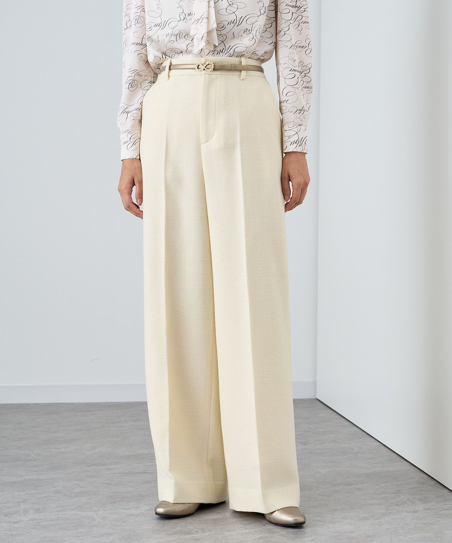 ANAYI 【セットアップ対応商品】ウールプリペラワイドパンツ アナイ パンツ その他のパンツ ホワイト ブルー ネイビー【送料無料】のサムネイル