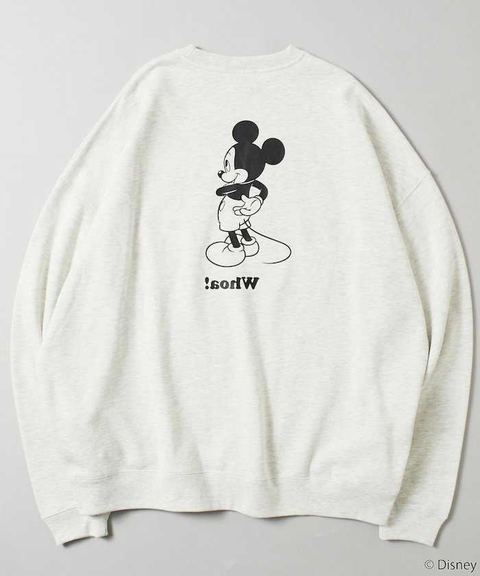 【SALE／40 OFF】FREAK 039 S STORE DISNEY/ディズニー 別注 ビッグシルエット プリントクルーネックスウェット/バックプリント / ミッキーマウス 【限定展開】 フリークスストア トップス スウェット トレーナー グレー ブラック ベージュ グリーン ブルー【送料無料】