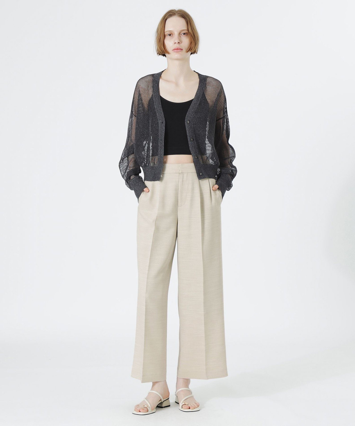 LOVELESS ウォッシャブル2タックパンツ ラブレス パンツ その他のパンツ ベージュ
