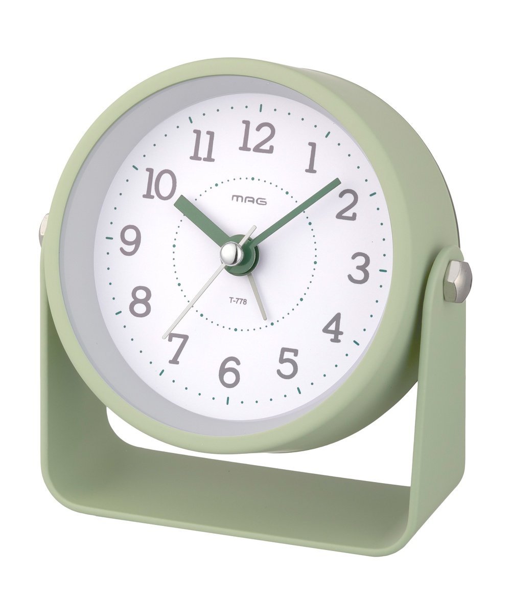 MAG MAG電子音目覚まし時計 モナカ ローラ インテリア・生活雑貨 時計 グリーン ベージュ グレー