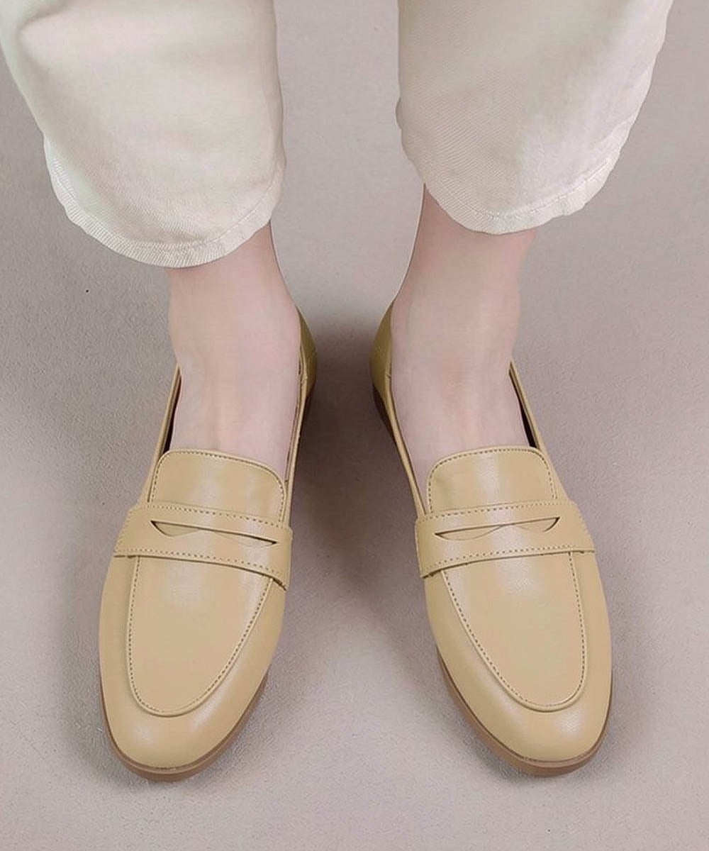 【SALE／45%OFF】Forcement 「きちんと感も,抜け感も.毎日を軽やかにするミニマルローファー」通勤も牛革レザー メゾンドラティール シューズ・靴 ローファー ブラック ベージュ【送料無料】