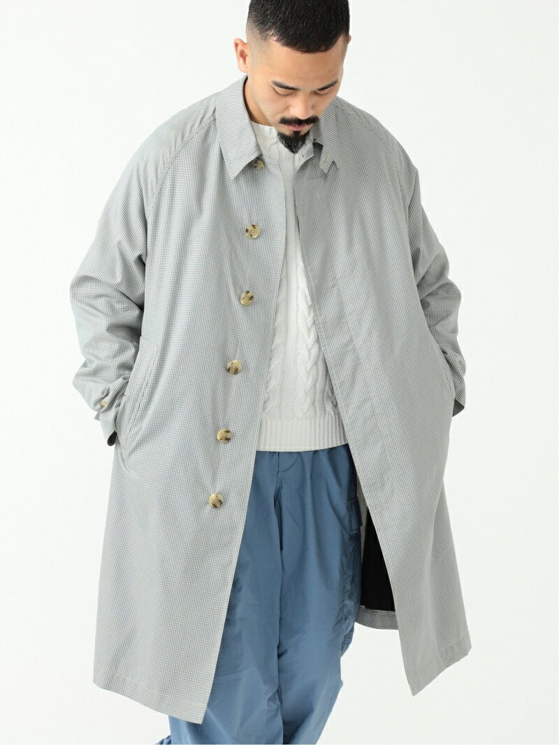 Cotton Silk Chambray Bal Collar Coat 11-19-1271-803: Gun Club Check