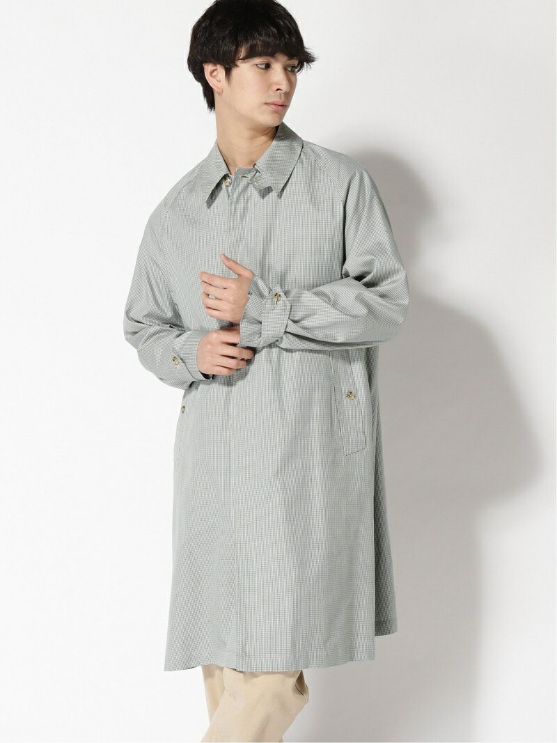 Cotton Silk Chambray Bal Collar Coat 11-19-1271-803: Gun Club Check