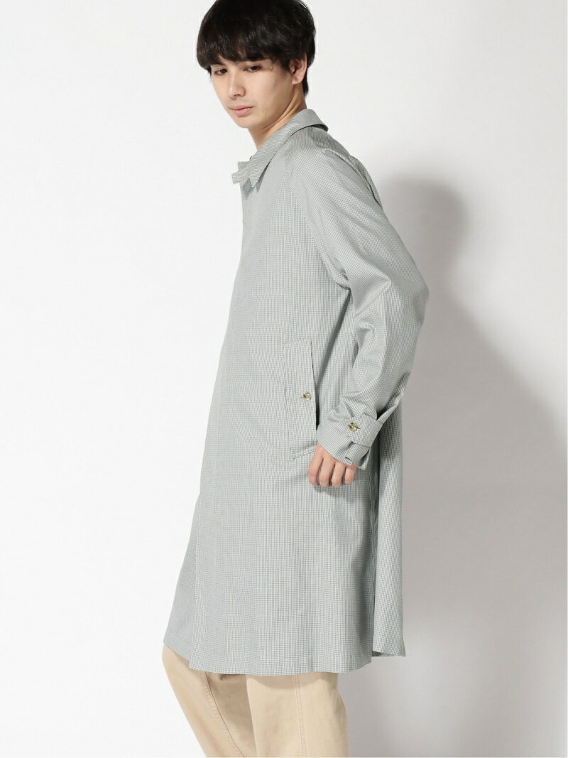 Cotton Silk Chambray Bal Collar Coat 11-19-1271-803: Gun Club Check