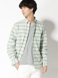 Faded Check Buttondown Shirt 11-11-5971-139: Mint Green Faded Check Buttondown Shirt 11-11-5971-139: Mint Green