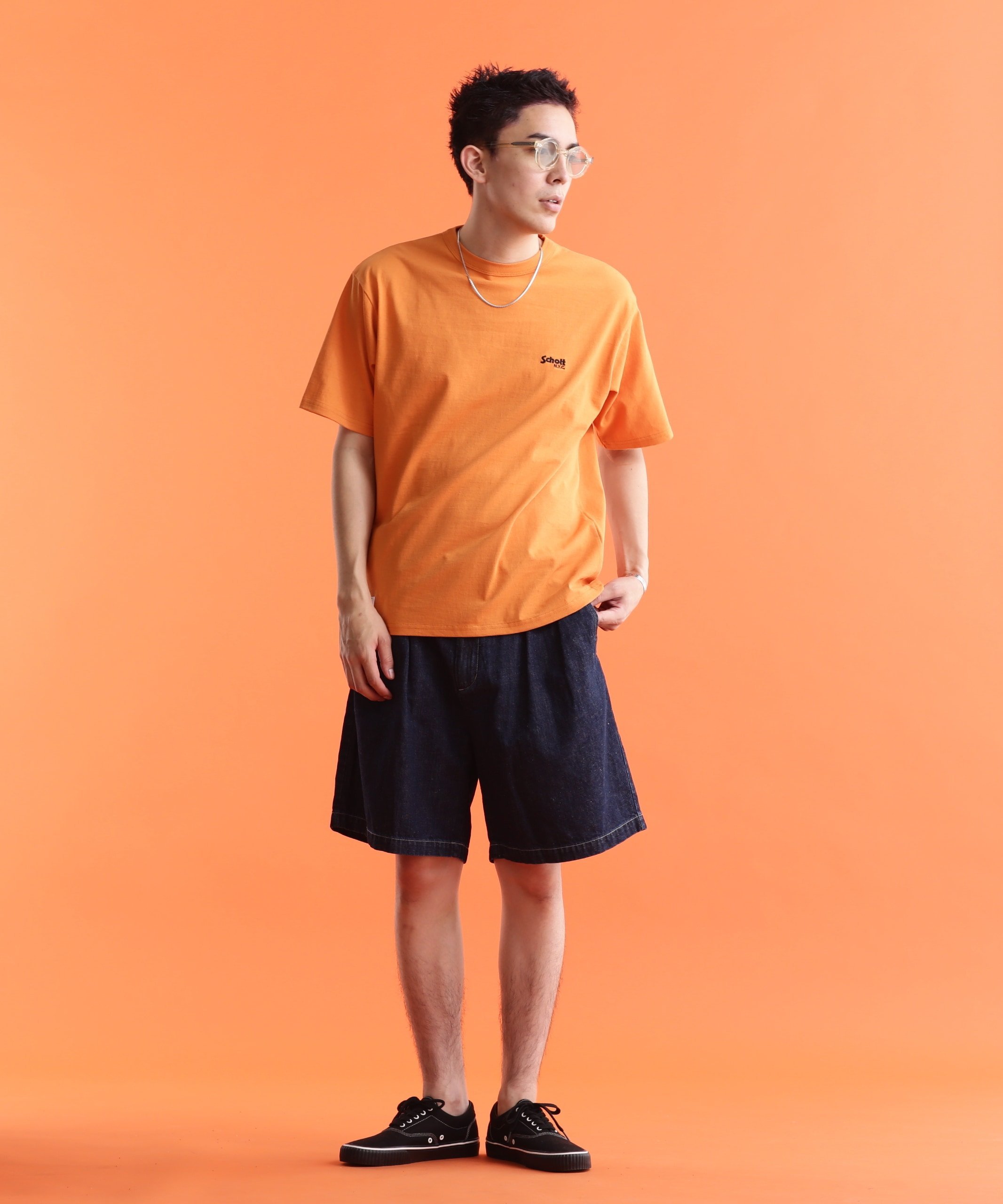 【SALE／50%OFF】Schott NEP DENIM 2TUCK SHORTS/ネップデニム 2タックショーツ ショット パンツ その他のパンツ ブルー【送料無料】