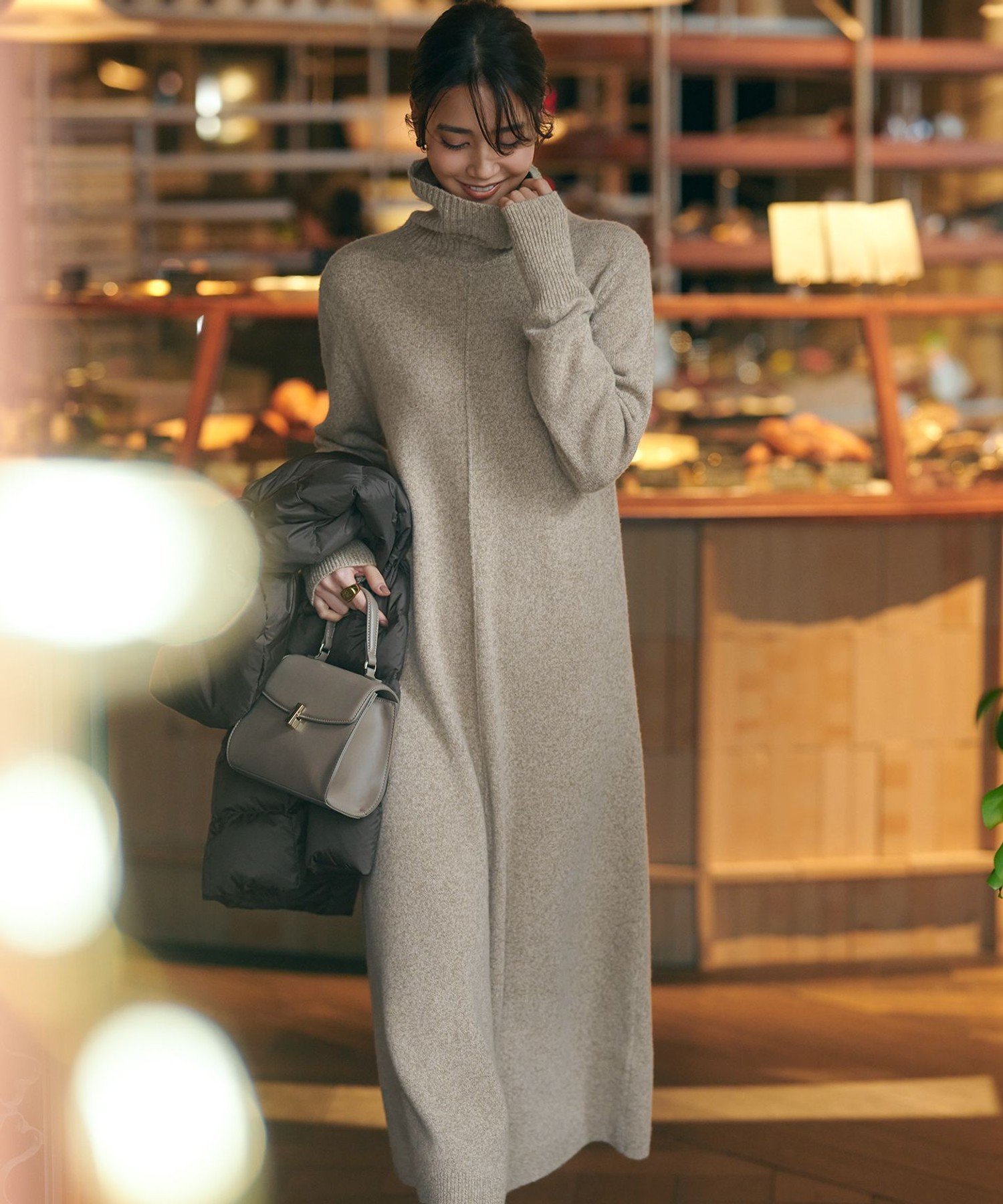 23区 メリノシネ ニット ワンピース ニジュウサンク ワンピース・ドレス ワンピース ベージュ グレー ブラウン【送料無料】のサムネイル