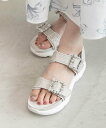 【SALE/20%OFF】RANDA ビジューバックルグリッタースポーツサンダル ランダ シューズ・靴 サンダル シルバー ゴールド ブラック【送料無料】