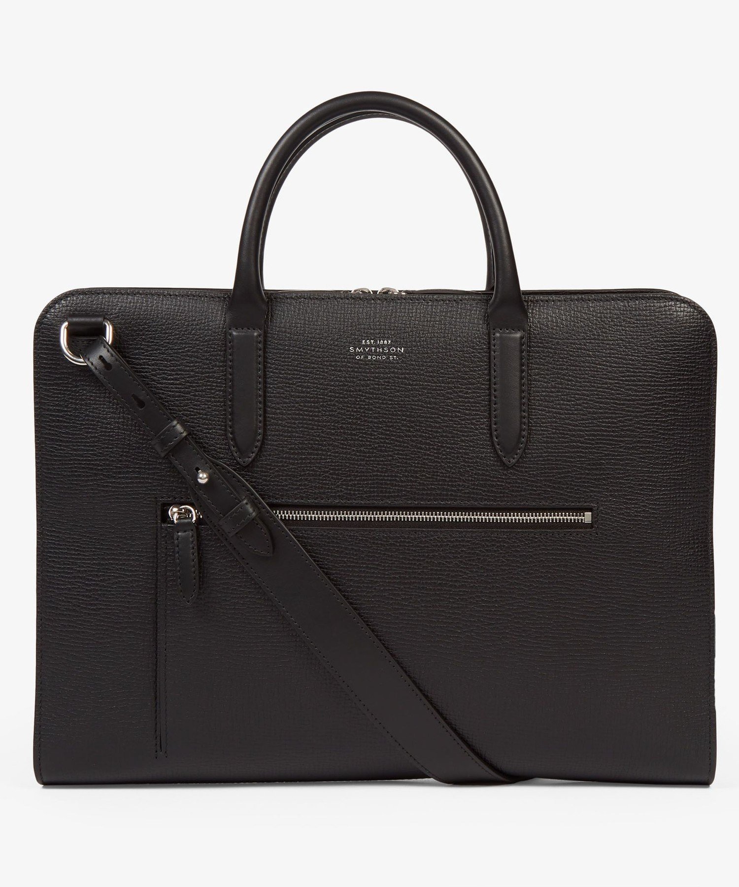 SMYTHSON Ludlow Ultra Slim Brief Case With Zip Front スマイソン バッグ ビジネスバッグ・ブリーフケース ブラック【送料無料】