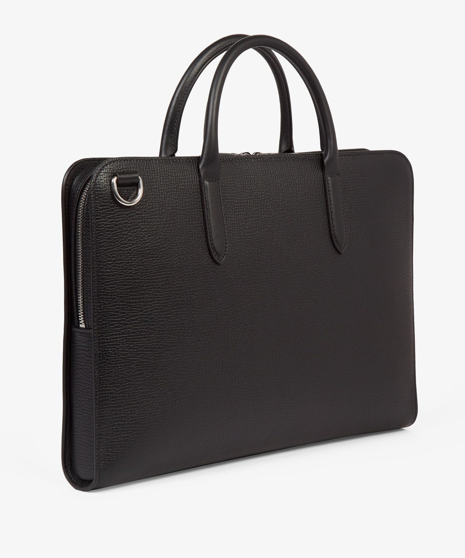 SMYTHSON Ludlow Ultra Slim Brief Case With Zip Front スマイソン バッグ ビジネスバッグ・ブリーフケース ブラック【送料無料】
