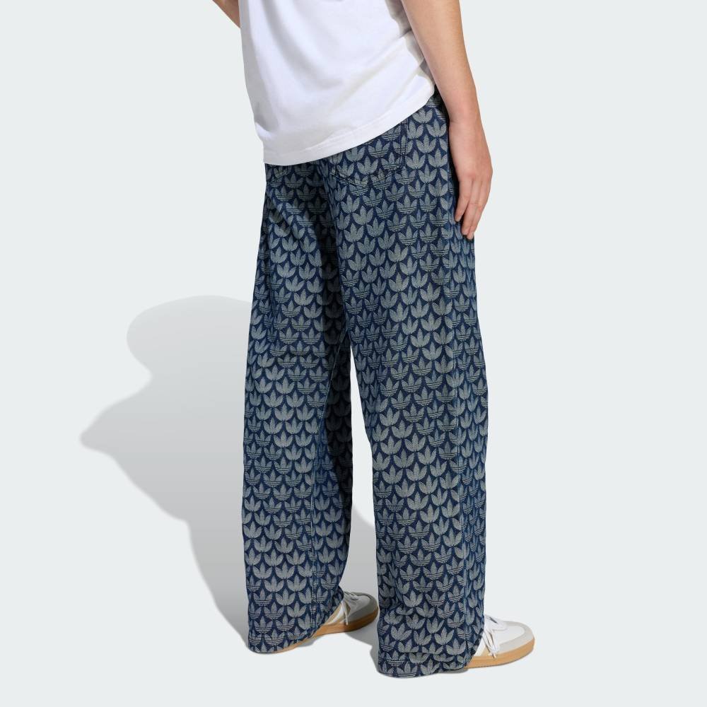 adidas 【公式】アディダス adidas デニム ルーズ モノグラム パンツ アディダス パンツ その他のパンツ ブルー【送料無料】