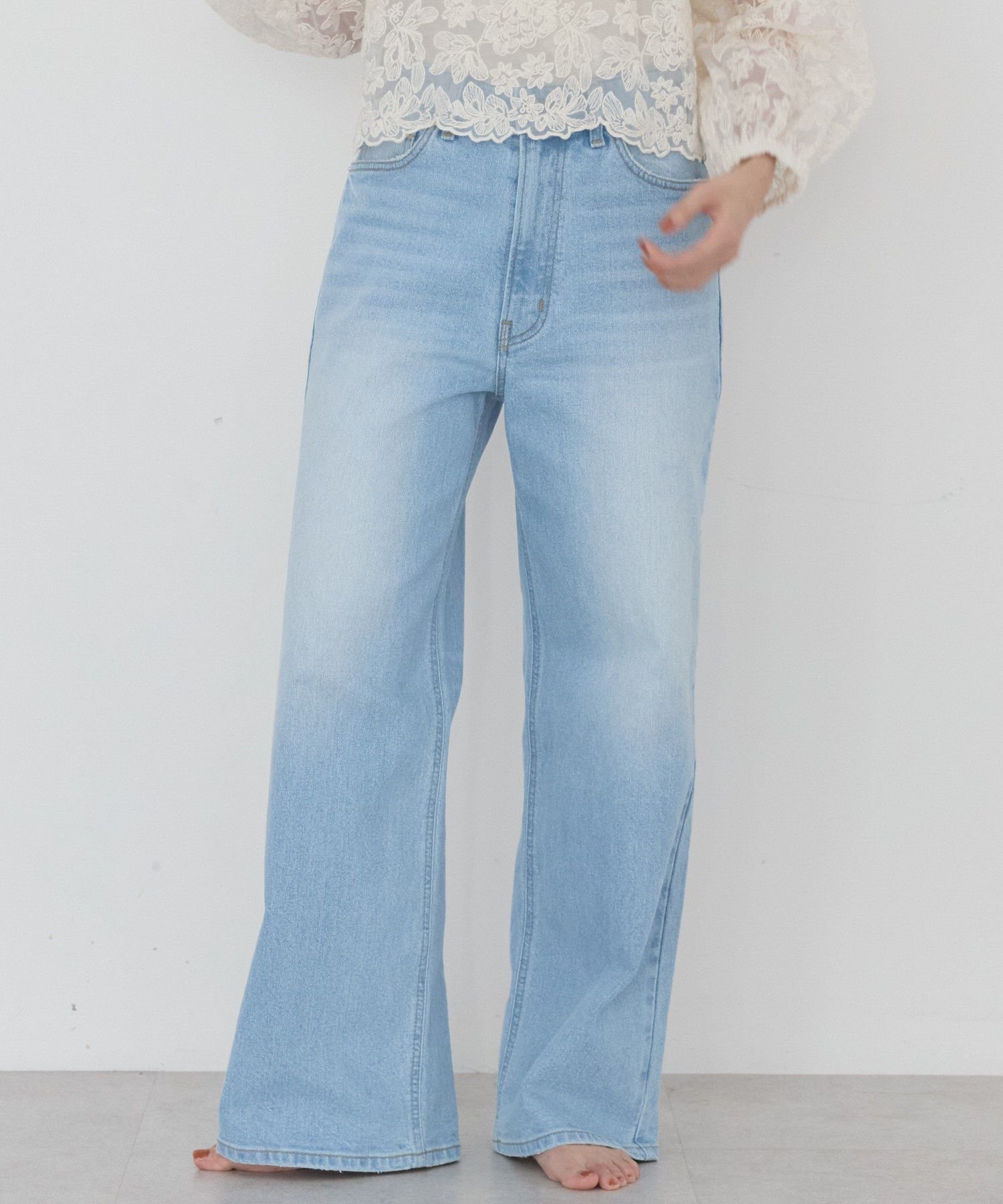 【SALE／12%OFF】AMERICAN HOLIC 【EDWIN別注】ワイドデニム アメリカンホリック パンツ ジーンズ・デニムパンツ ブルー【送料無料】