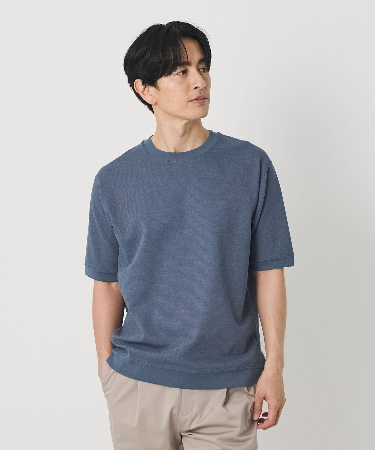 ライト ダブルフェイス ジオメ クルーネック Tシャツ 抗菌防臭 ビューティー＆ユース ユナイテッドアローズ トップス カットソー・Tシャツ グレー ホワイト