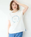 Petit Honfleur フレンチスリーブロゴTシャツ プチオンフルール トップス カットソー・Tシャツ グリーン ホワイト レッド【送料無料】