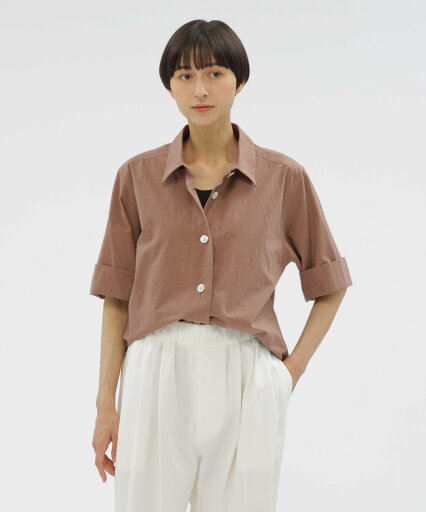 MARGARET HOWELL MELANGE COTTON POPLIN SHIRT マーガレット・ハウエル トップス シャツ・ブラウス ブラウン【送料無料】 MARGARET HOWELL MELANGE COTTON POPLIN SHIRT マーガレット・ハウエル トップス シャツ・ブラウス ブラウン【送料無料】