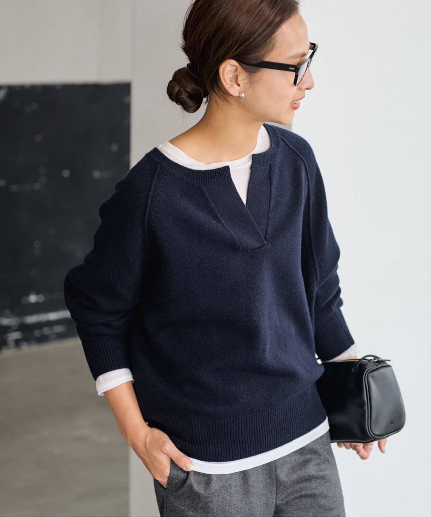 FRAMeWORK ≪追加≫ミドルゲージテンジクヘンリープルオーバー フレームワーク トップス ニット イエロー..