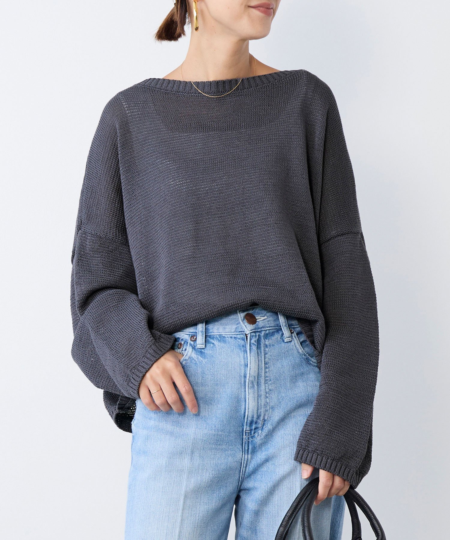 MICA&DEAL ボートネックルーズニットプルオーバー＜WEB限定カラーあり＞ マイカアンドディール トップス ニット ベージュ グレー カーキグリーン