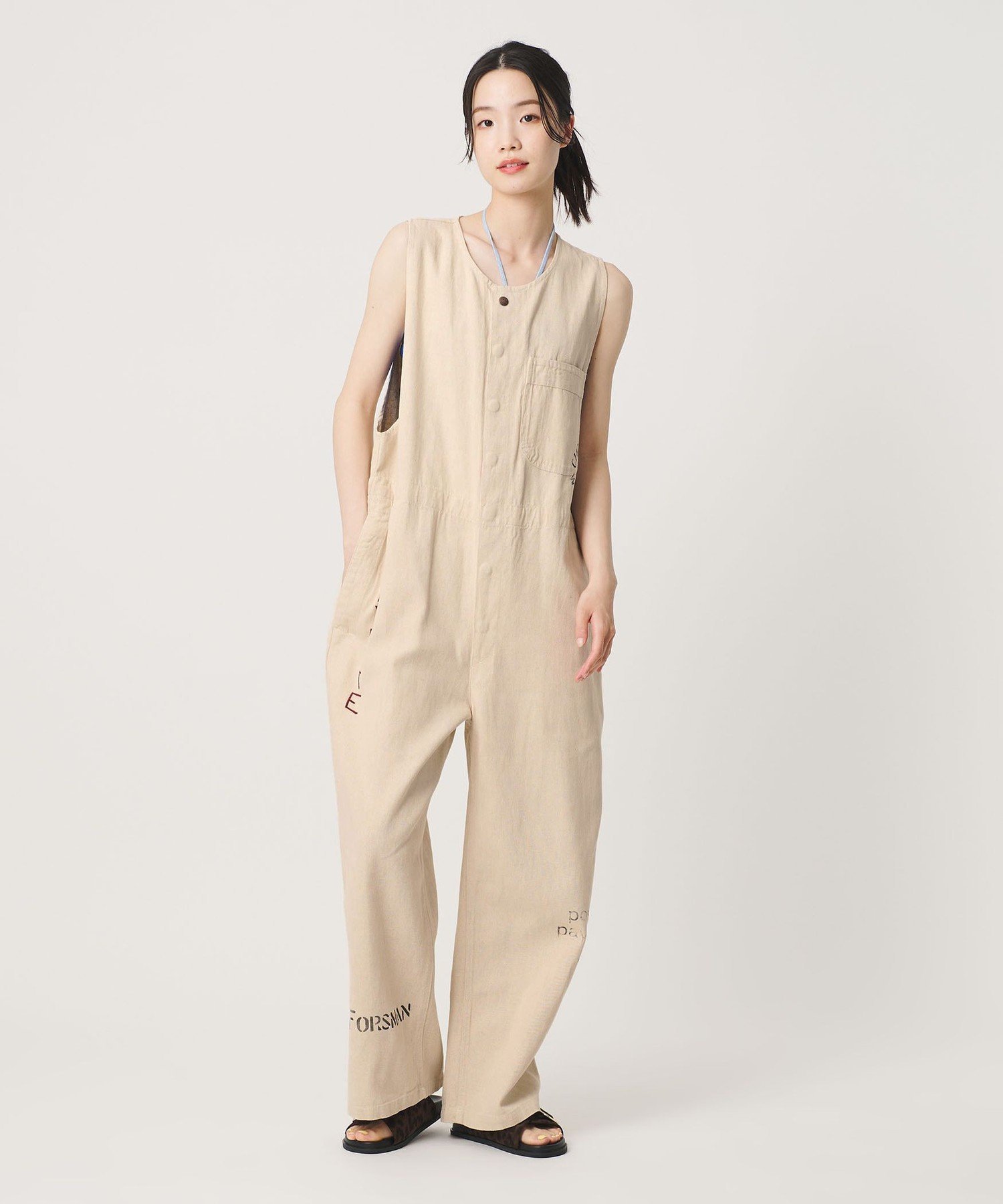 BEAUTY&YOUTH UNITED ARROWS 【別注】＜PAYDAY＞オーバーオール ビューティー＆ユース　ユナイテッドアローズ オールインワン・オーバーオール オーバーオール・サロペット ホワイト ブラウン【送料無料】（楽天・Rakuten Fashion）
