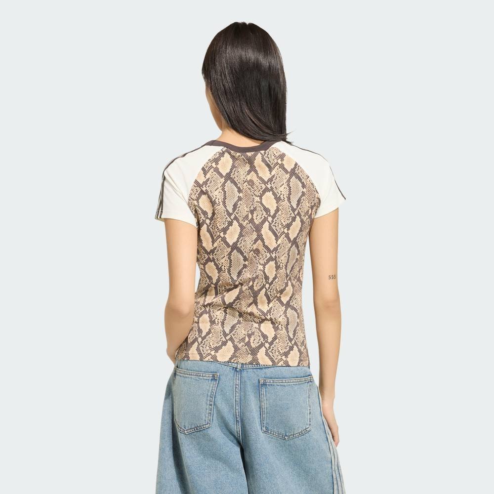 【公式】アディダス adidas 返品可 スネークプリント カリ Tシャツ アディダス トップス カットソー・Tシャツ ベージュ