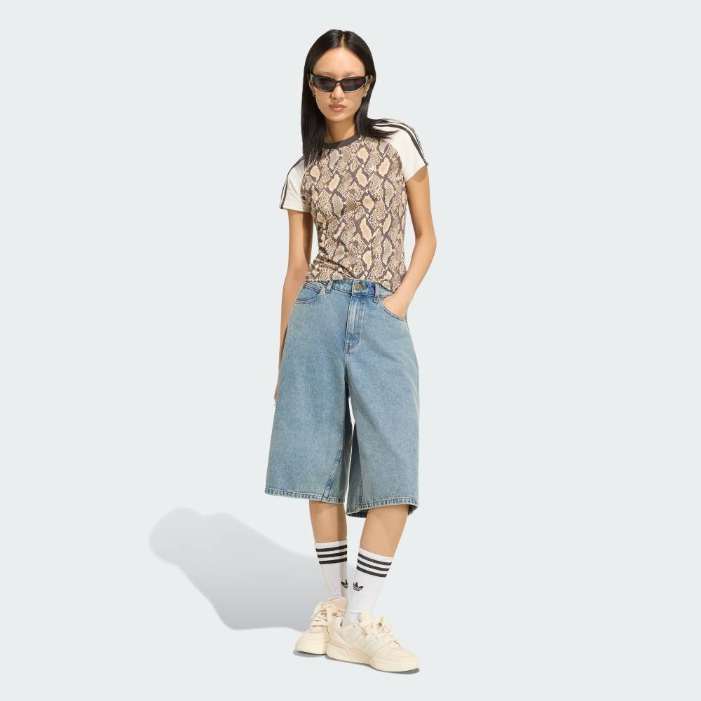 【公式】アディダス adidas 返品可 スネークプリント カリ Tシャツ アディダス トップス カットソー・Tシャツ ベージュ
